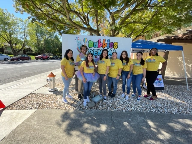 Caring team with young patient