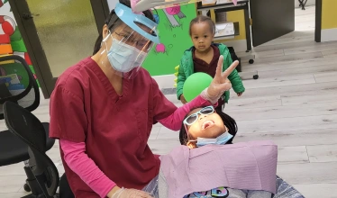 Happy kids at the dentist